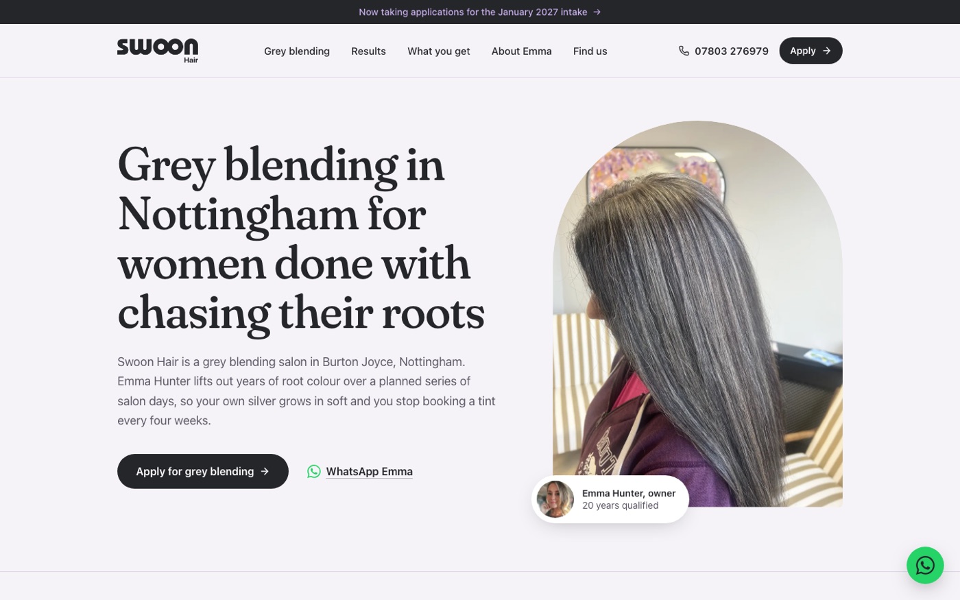 Swoon Hair new website